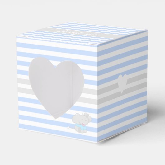 Cute Elephant Baby shower Blue Favor Box Bedankdoosjes (Voorkant Zijde)