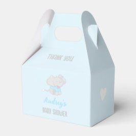 Cute Elephant Baby shower Blue Favor Box Bedankdoosjes