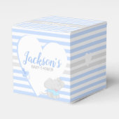Cute Elephant Baby shower Blue Favor Box Bedankdoosjes (Voorkant Zijde)