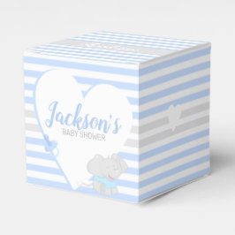 Cute Elephant Baby shower Blue Favor Box Bedankdoosjes