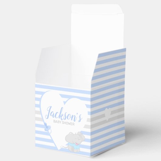 Cute Elephant Baby shower Blue Favor Box Bedankdoosjes (Geopend)
