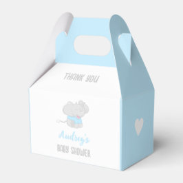 Cute Elephant Baby shower Blue Favor Box Bedankdoosjes