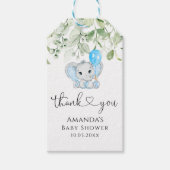 Cute Elephant Baby shower Boy Cadeaulabel (Voorkant)