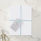 Cute Elephant Baby shower Boy Cadeaulabel (Met Touw)