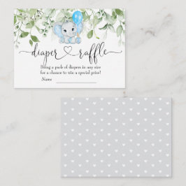 Cute Elephant Baby shower Boy Diaper Raffle Informatiekaartje