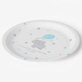 Cute Elephant Baby shower Boy Papieren Bordje (Gekanteld)