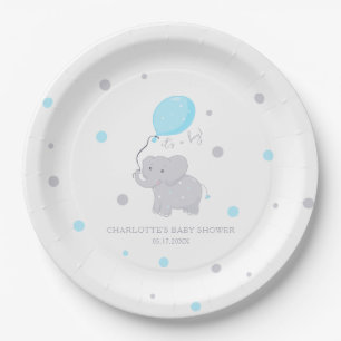 Cute Elephant Baby shower Boy Papieren Bordje
