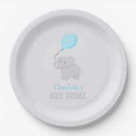 Cute Elephant Baby shower Boy Papieren Bordje