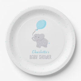 Cute Elephant Baby shower Boy Papieren Bordje