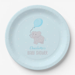 Cute Elephant Baby shower Boy Papieren Bordje