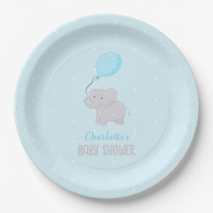Cute Elephant Baby shower Boy Papieren Bordje