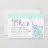 Cute Elephant baby shower bunting Kaart (Voorkant)
