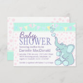 Cute Elephant baby shower bunting Kaart (Voorkant / Achterkant)