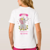 Cute Elephant Baby shower Custom "Big Sister" T-shirt (Achterkant)