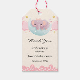 Cute Elephant Baby shower Dank u Gift Labels Cadeaulabel