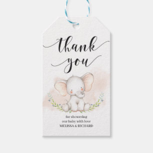 Cute Elephant baby shower gift label op maat Cadeaulabel