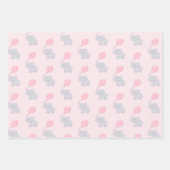 Cute Elephant Baby shower Girl Inpakpapier Vel (Voorkant 2)