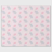 Cute Elephant Baby shower Girl Pink Cadeaupapier (Vlak)