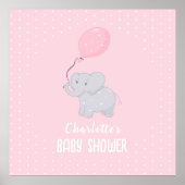 Cute Elephant Baby shower Girl Poster (Voorkant)