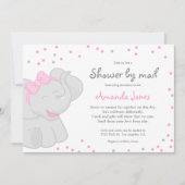Cute Elephant Baby shower Girl 🎀 🐘 Uitnodiging (Voorkant)