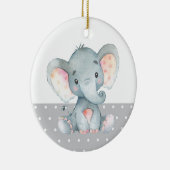 Cute Elephant Baby shower Grey Keramisch Ornament (Rechts)