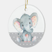Cute Elephant Baby shower Grey Keramisch Ornament (Links)