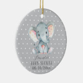 Cute Elephant Baby shower Grey Keramisch Ornament (Rechts)