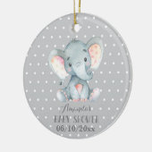 Cute Elephant Baby shower Grey Keramisch Ornament (Links)
