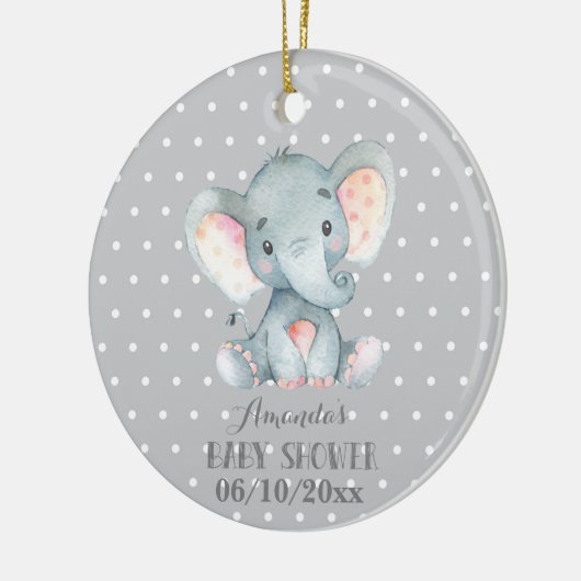 Cute Elephant Baby shower Grey Keramisch Ornament (Links)
