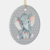 Cute Elephant Baby shower Grey Keramisch Ornament (Rechts)