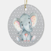 Cute Elephant Baby shower Grey Keramisch Ornament (Links)