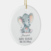 Cute Elephant Baby shower Grey Keramisch Ornament (Rechts)