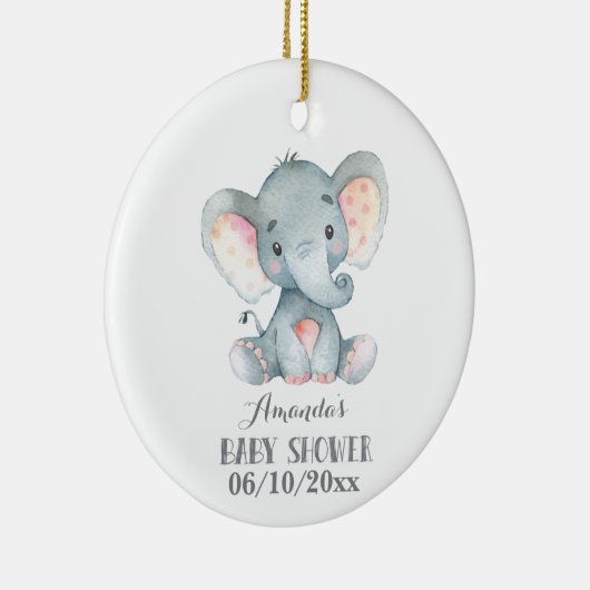 Cute Elephant Baby shower Grey Keramisch Ornament (Rechts)