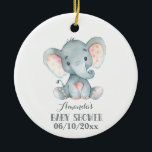 Cute Elephant Baby shower Grey Keramisch Ornament<br><div class="desc">Cute Elephant Baby shower Grey Ceramic Ornament</div>