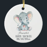 Cute Elephant Baby shower Grey Keramisch Ornament<br><div class="desc">Cute Elephant Baby shower Grey Ceramic Ornament</div>