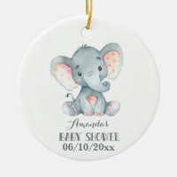 Cute Elephant Baby shower Grey