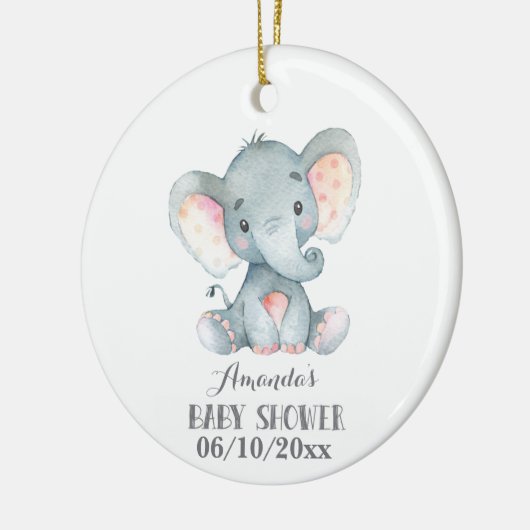 Cute Elephant Baby shower Grey Keramisch Ornament (Links)