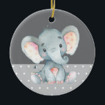 Cute Elephant Baby shower Grey Keramisch Ornament<br><div class="desc">Cute Elephant Baby shower Grey Ceramic Ornament</div>