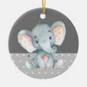 Cute Elephant Baby shower Grey Keramisch Ornament (Voorkant)