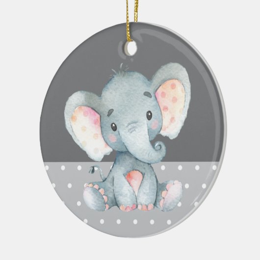 Cute Elephant Baby shower Grey Keramisch Ornament (Links)