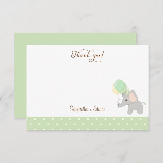 Cute Elephant Baby shower Hartelijk dank Bedankkaart (Voorkant / Achterkant)