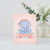 Cute Elephant Baby shower Hartelijk dank Bedankkaart (Staand voorkant)
