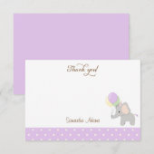Cute Elephant Baby shower Hartelijk dank Notitiekaartje (Voorkant / Achterkant)