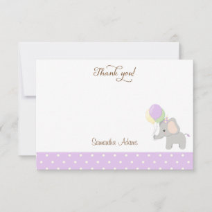Cute Elephant Baby shower Hartelijk dank Notitiekaartje