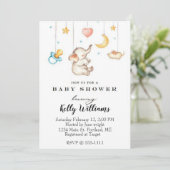 Cute Elephant baby shower Invitation Kaart (Staand voorkant)