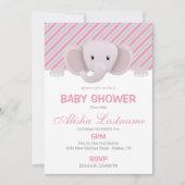 Cute Elephant Baby shower Invitation Kaart (Voorkant)