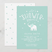 Cute Elephant Baby shower Kaart (Voorkant / Achterkant)