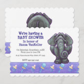 Cute Elephant Baby shower Kaart (Voorkant / Achterkant)