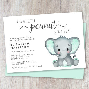Cute Elephant Baby shower Kaart