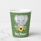 Cute Elephant Baby shower Papieren Bekers (Achterkant)